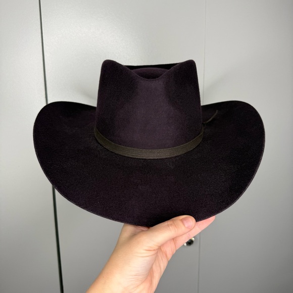 Free People X Wyeth Cowboy Hat Dark Burgundy NWT $68 - Picture 3 of 8